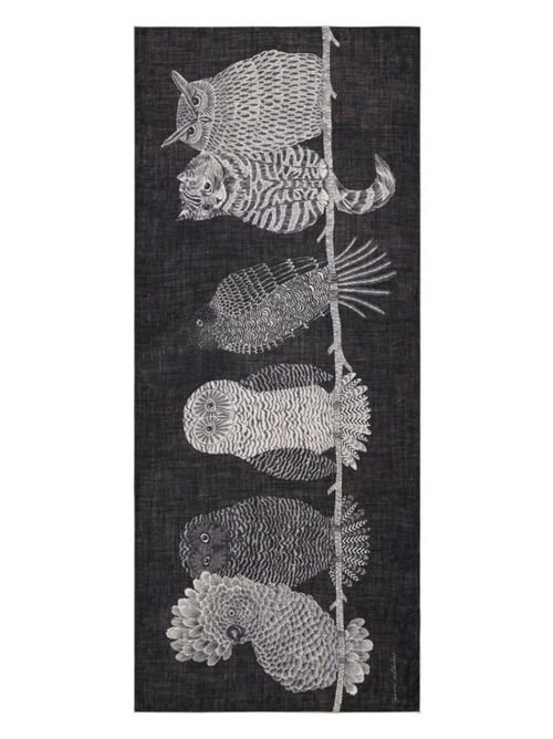 sciarpa donna 80x190 chouette Inoui Editions | SCARF 80 CHOUETTEBLACK